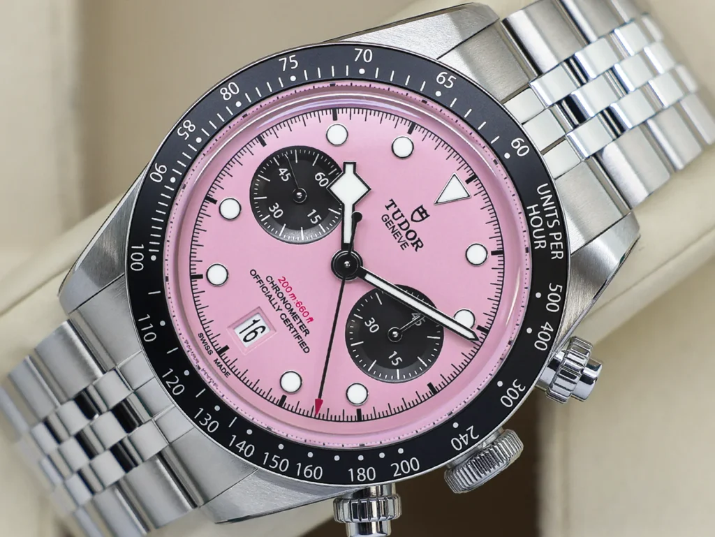 Tudor Black Bay Chrono 79360N angled dial