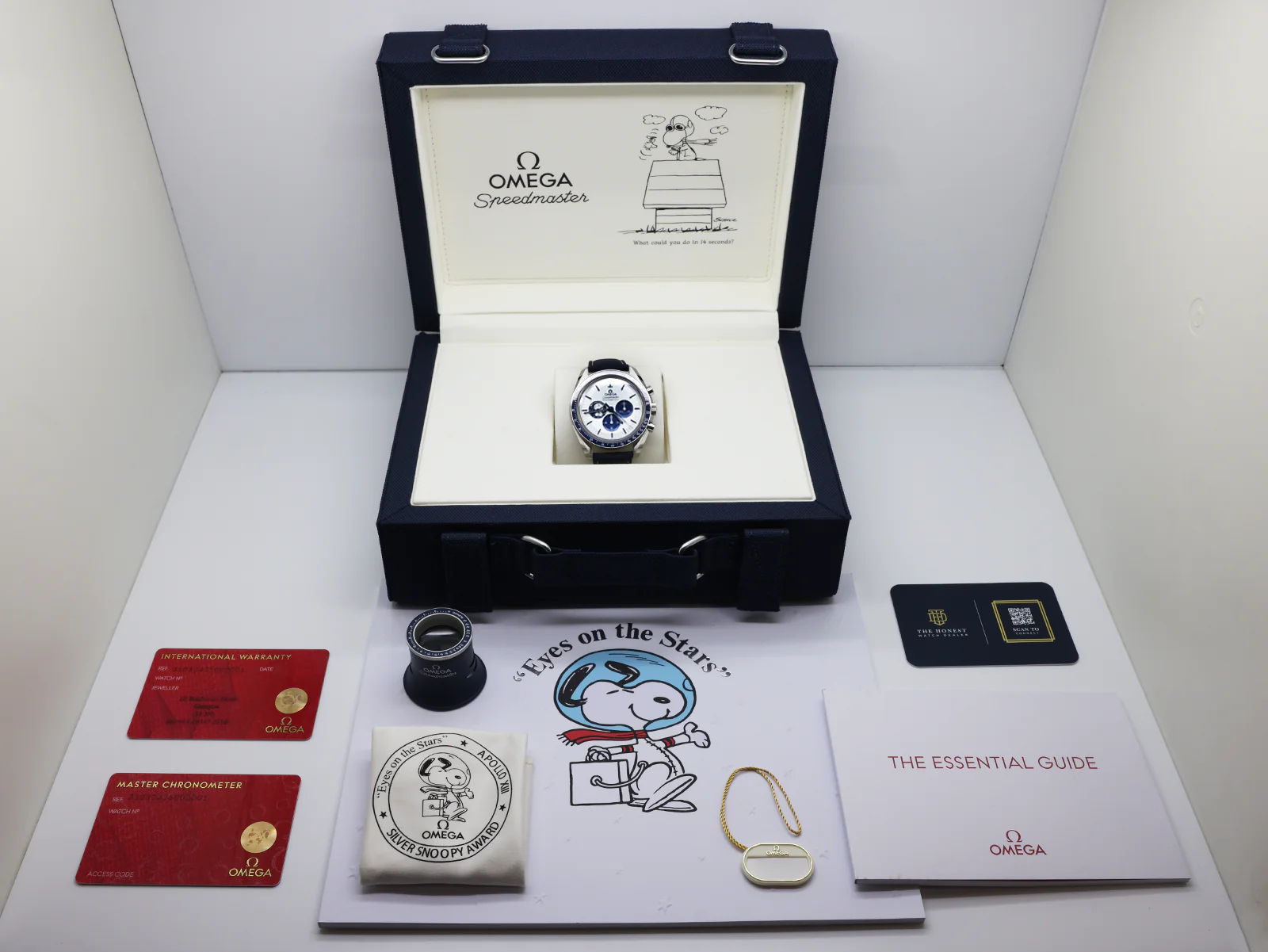 Omega Speedmaster Snoopy stainless steel case side