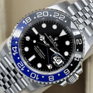 Rolex GMT Master II Batgirl angled view