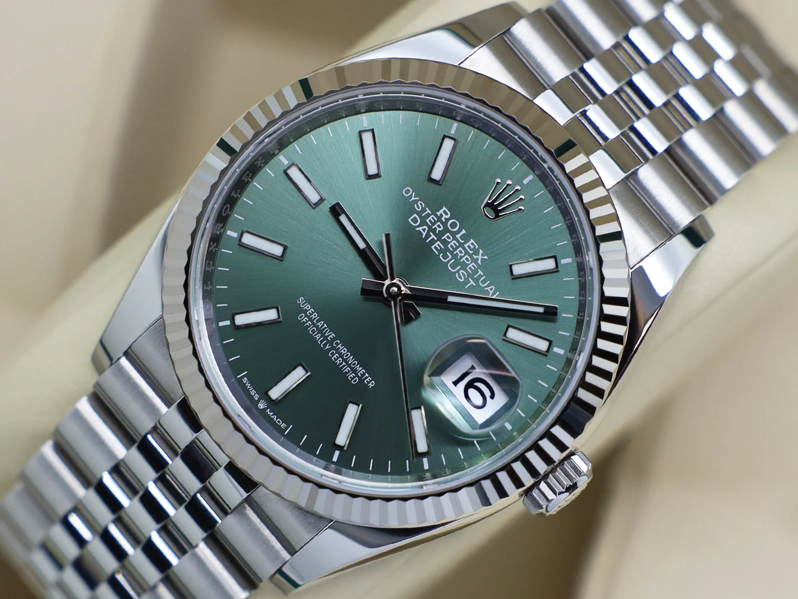 Rolex Datejust stainless steel case side