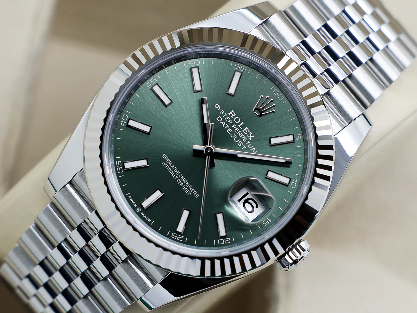 Rolex Datejust stainless steel case side