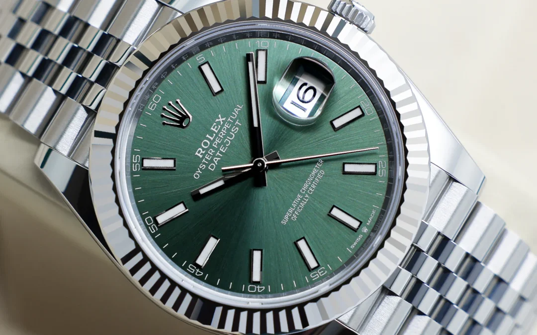 Rolex Datejust 41 mint green dial front view