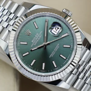 Rolex Datejust 41 mint green dial front view