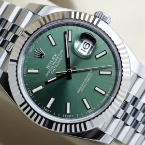Rolex Datejust 126334 mint green dial front view
