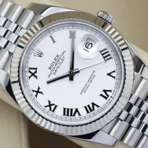 Rolex Datejust 41 white dial Roman numerals
