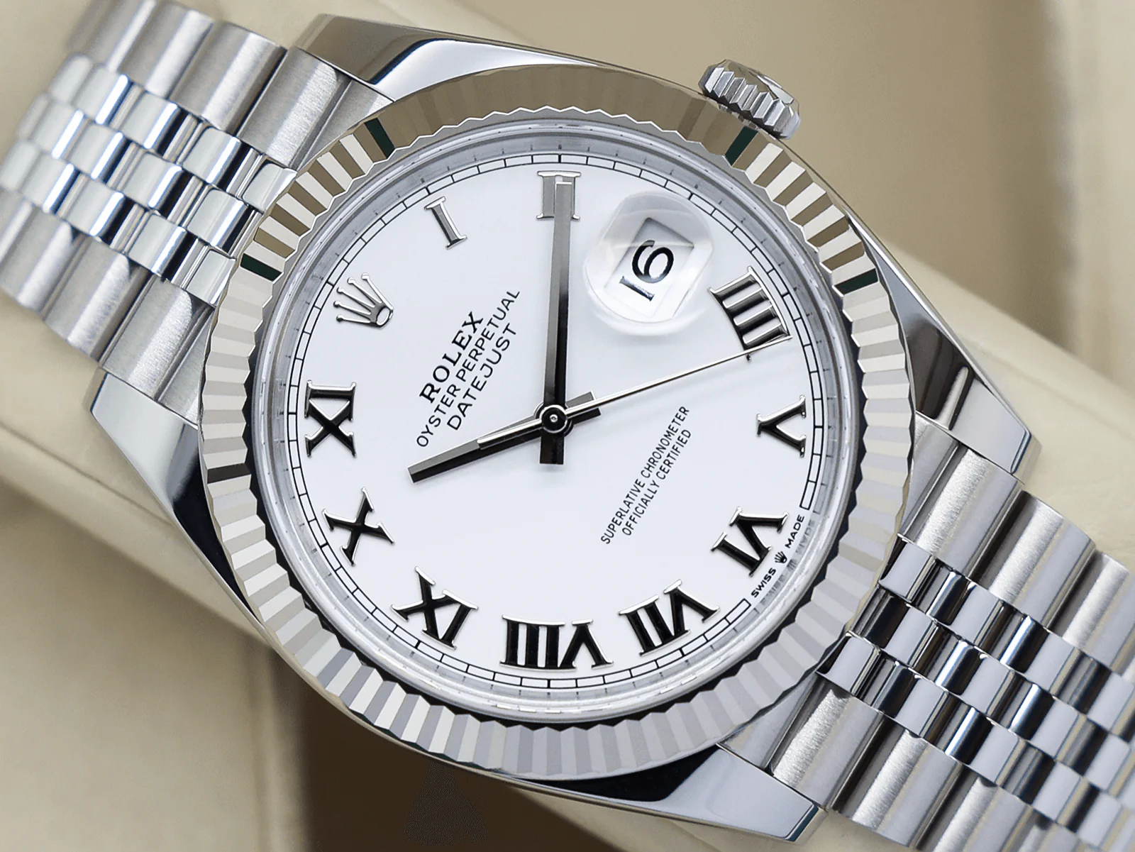 Rolex Datejust 41 white dial Roman numerals