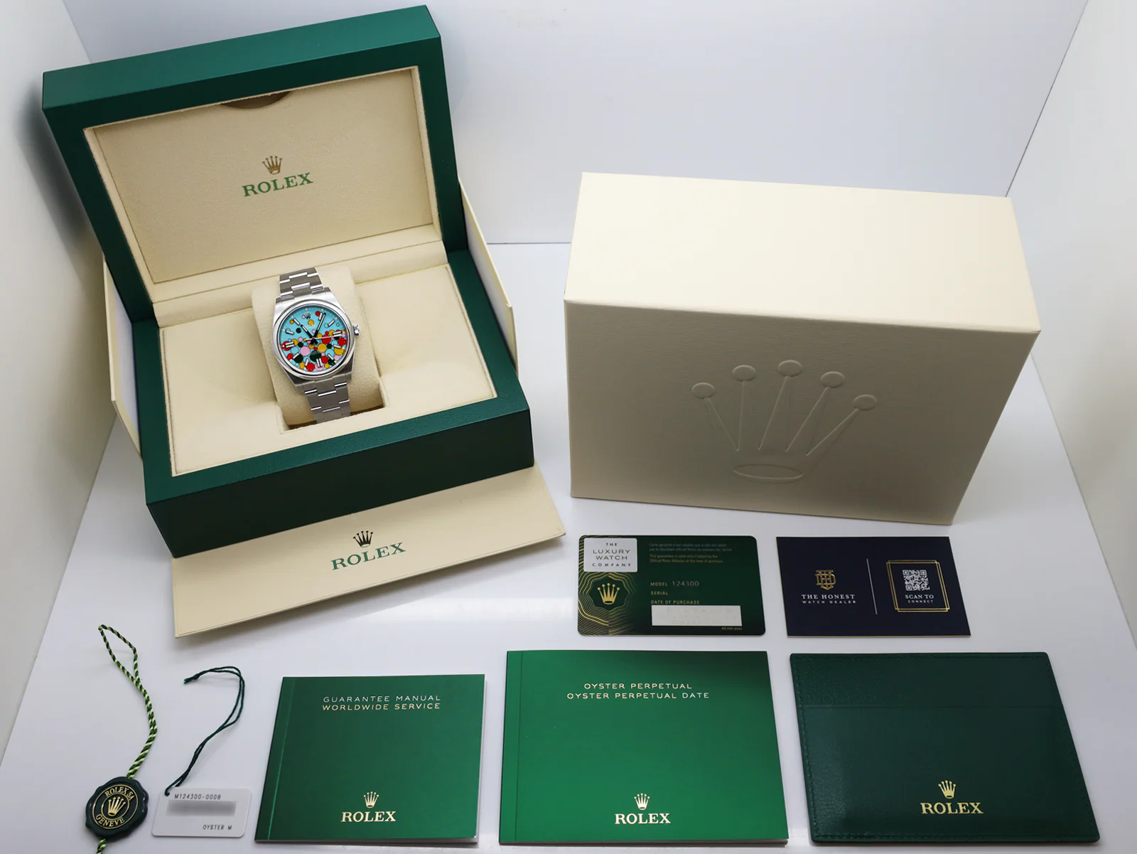 Rolex Oyster Perpetual Celebration dial angled view